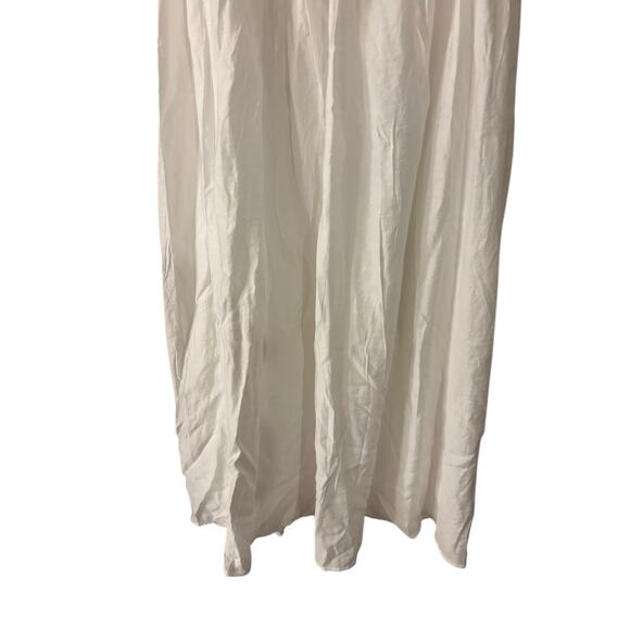 Moon River Puff Sleeve Midi White Dress Size Medium NWT Sundress V Neck - Picture 3 of 9